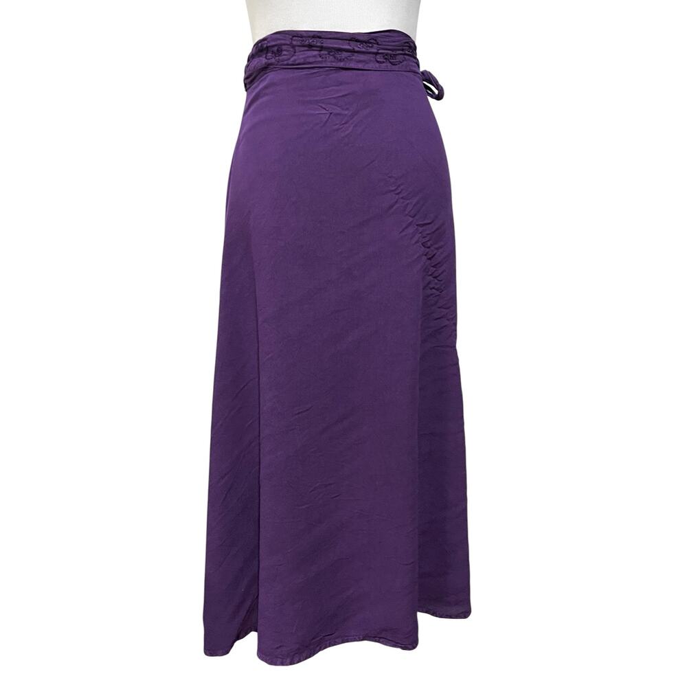 Just Cruising Purple Maxi Skirt Wrap Bohemian Embroidered Long Free Size - Picture 4 of 6